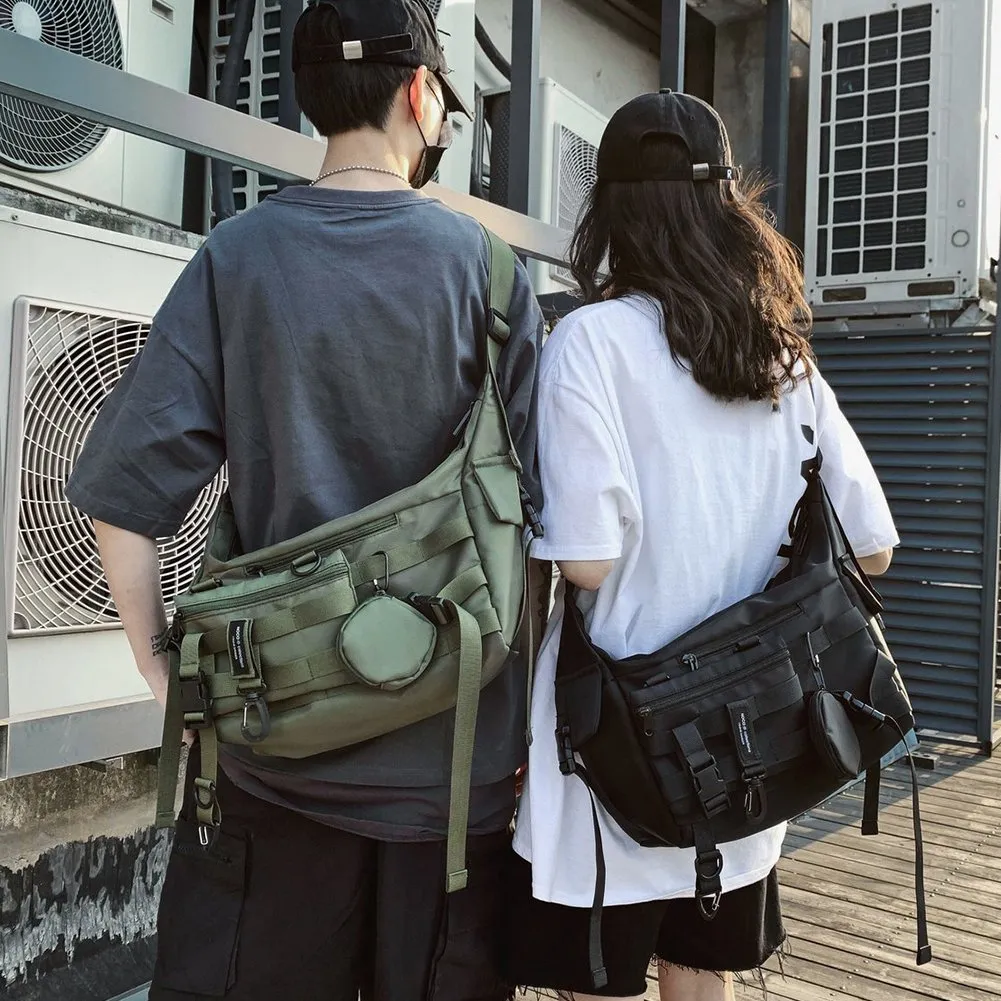 DHgate.com:Black Shoulder Gothic Crossbody Bag: Nylon Hip