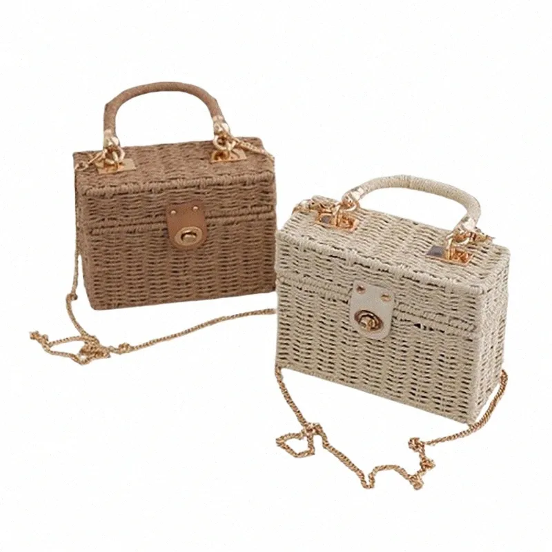 Small Fragrance Crossbody Hand Carry Dual Purpose Casual Woven Bag Japanese And Korean Small Square Box Straw Beach Bag A929 From 24 71 DHgate