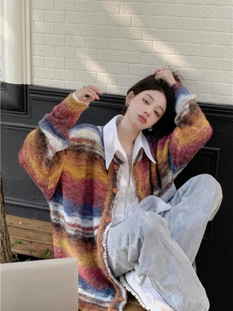 Striped sweater coat deals