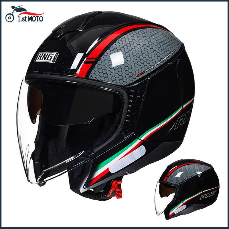 Stylish Half Face Motorcycle Helmet: Dual Lens, Colorful Motocross Casque  Korean Trendy Design, Comfortable Safe Riding Gear