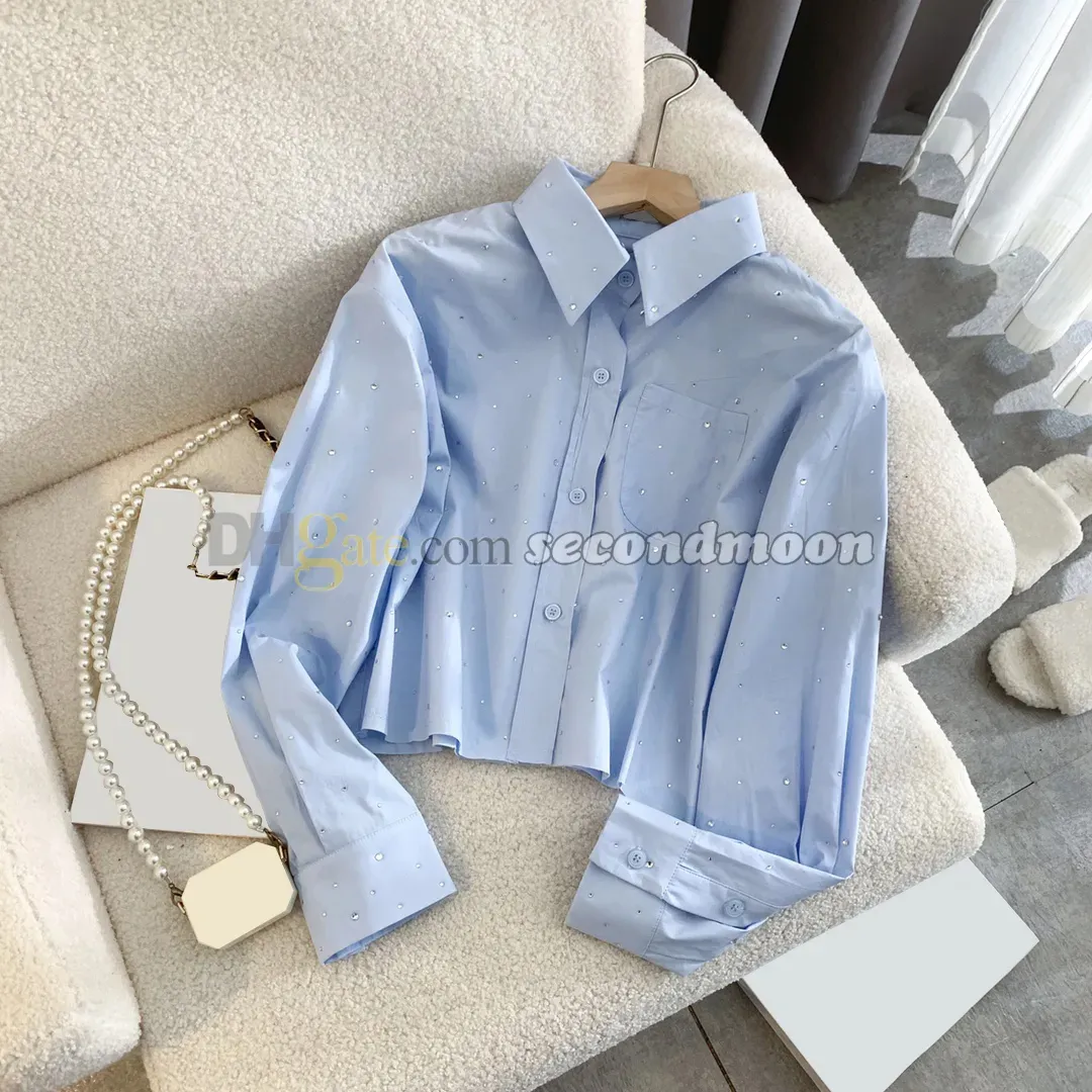 Long Sleeve Rhinestone Emblem T-Shirt