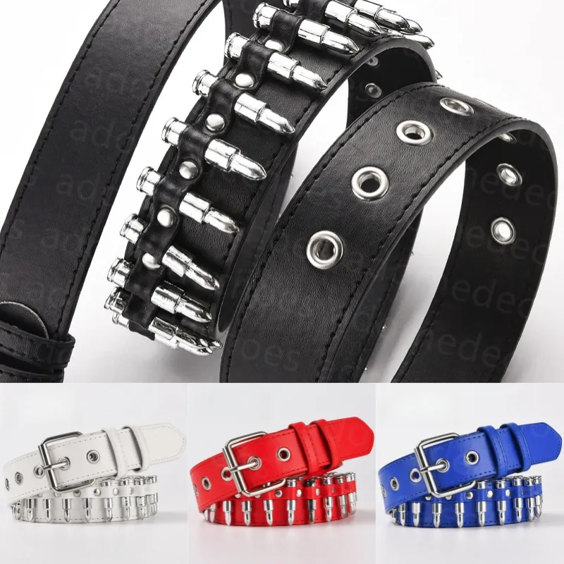 Studded Bullet PU Leather Belt with Silver Geometric Needle  display picture 1