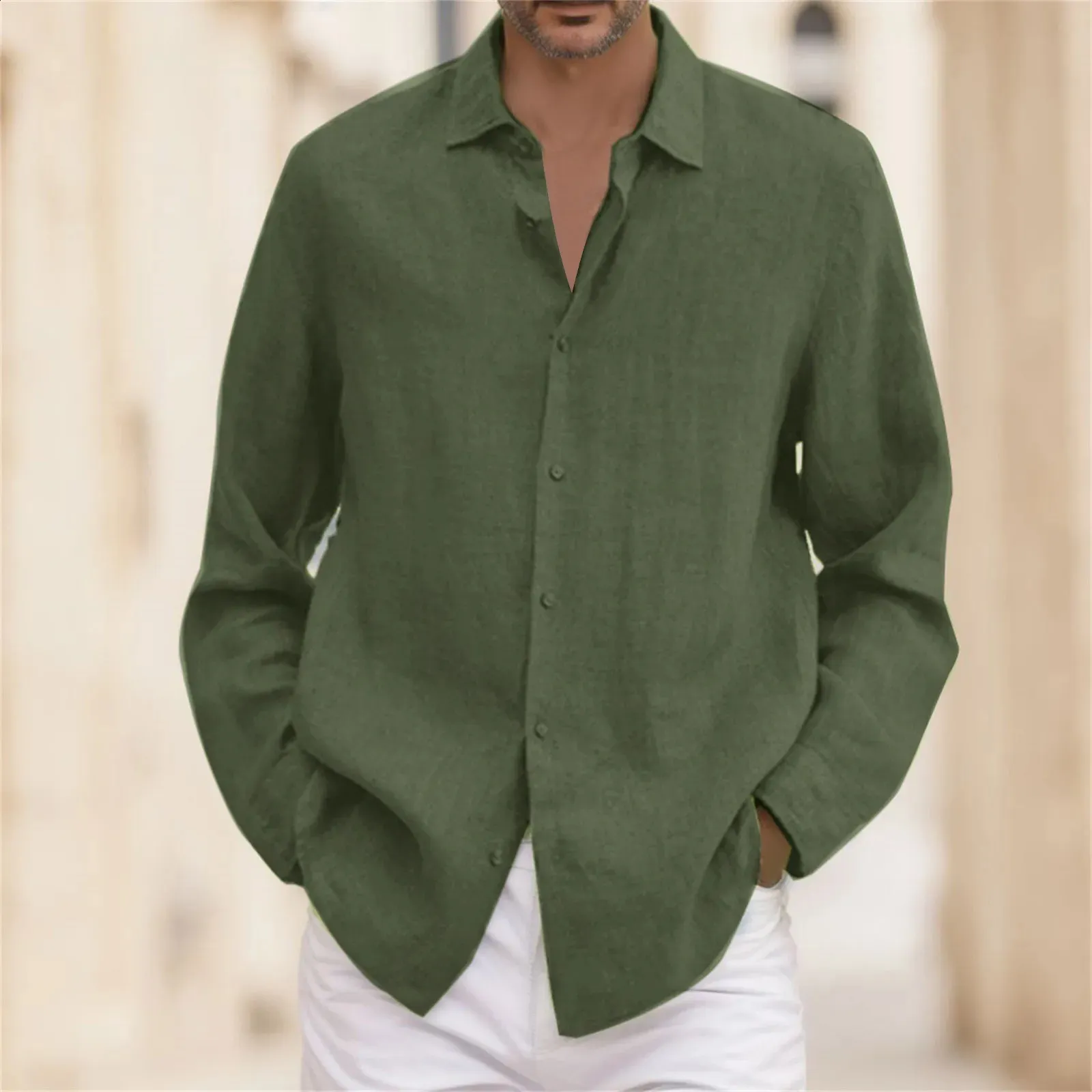 Mens Long Sleeve Button Down Shirt - Summer Casual Plus Size Loose Fit -  Shop Now! from Dhgate Men's Casual Shirts - price 40.39
