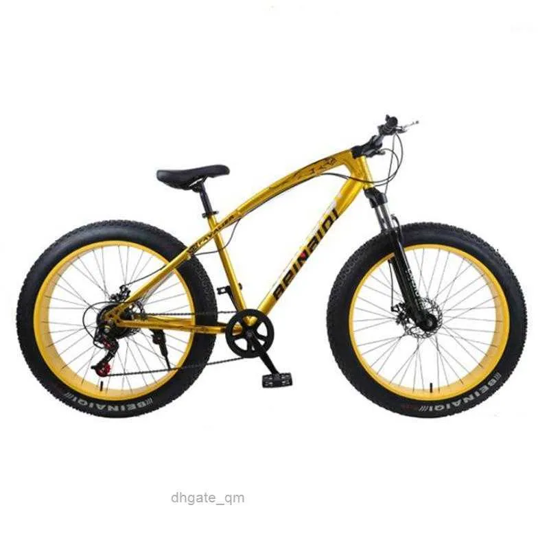 Bikes Bikes Mountain Bike 4.0 Fat Tire Bicycle Double Disc Brake Beach Snow Light High Carbon Steel Mountain1 From 243 17 DHgate
