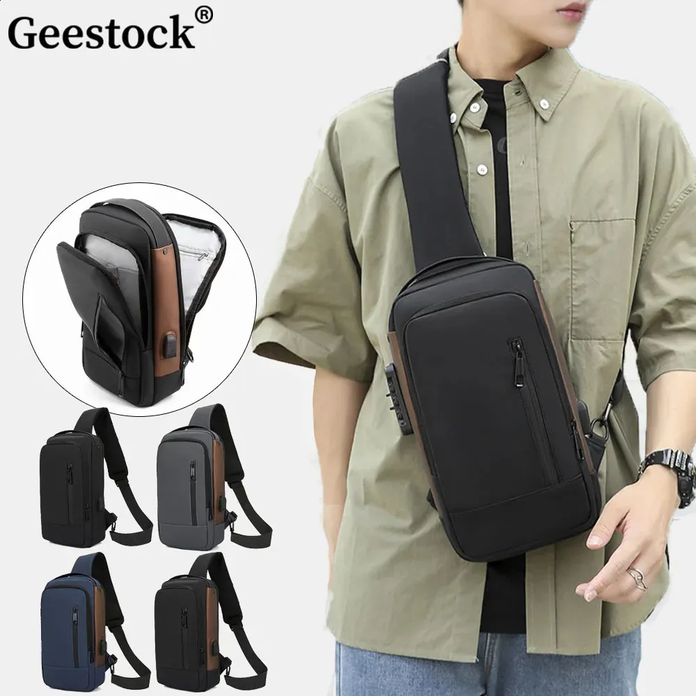 Men's Anti-Theft Waterproof Shoulder Bag – Cross-Body Sling Pack For Travel & Outdoor