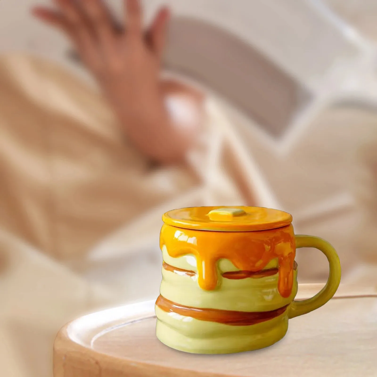 Creative Ceramic Honey Jar Coffee Mug With Lid 12 From