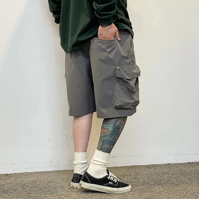 Mens Cargo Shorts Japanese Streetwear, Big Pockets, Baggy