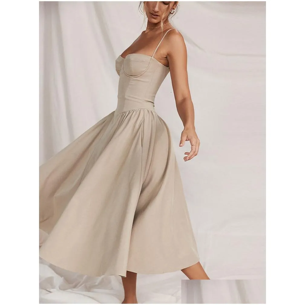 Backless Suspender Elegant Chiffon Casual Sundress Dress Backless Suspender Elegant Chiffon Casual Sundress Dress