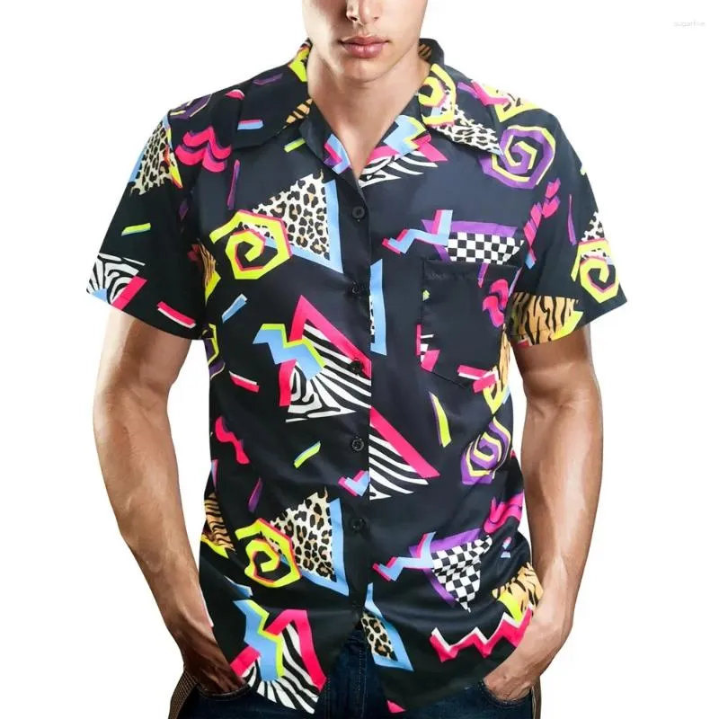 Vintage Hawaiian Beach Disco Mens Casual Printed Shirts For Vintage Hawaiian Beach Disco Mens Casual Printed Shirts For