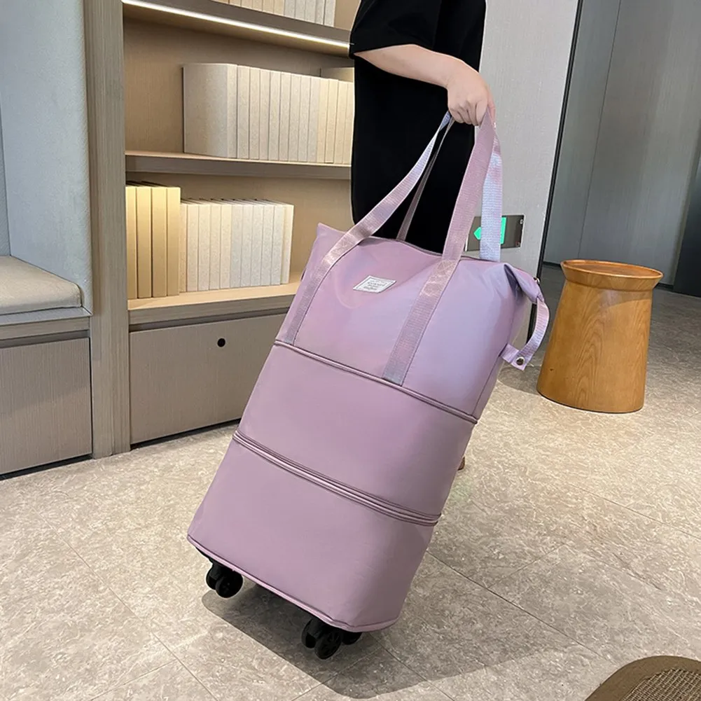 DHgate Expandable Luggage Rolling Duffle Bag with Dry Wet Separation Lightweight Carry On Weekender Overnight Bag with Wheels Bags Luggage Accessories