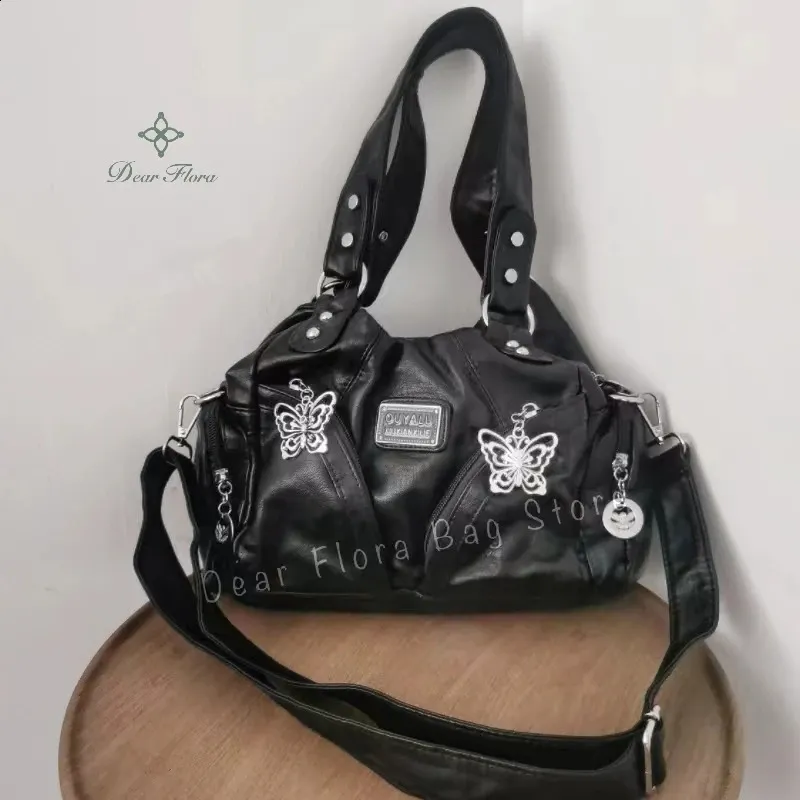 Vintage Gothic Style Motorcycle Shoulder Large Crossbody