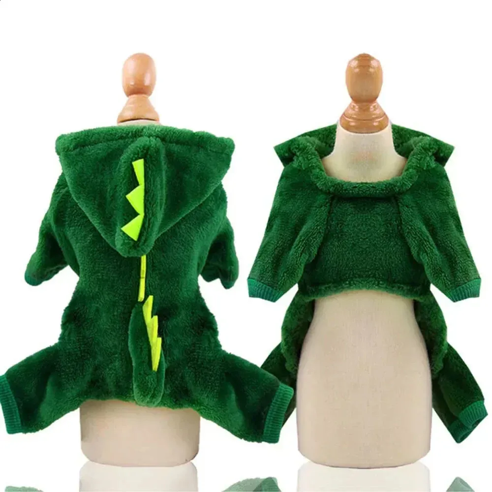 Déguisement Dinosaure Chat/Chien - Sweat à Capuche Doux D'Hiver Avec Queue - Costume Mignon Pour Petit Chien Et Chat (5 Tailles)