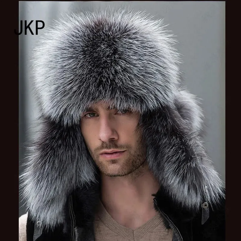 Save Big on Bulk Silver Fox Fur Hat Men's Genuine Silver Fox Fur Winter  Bomber Hats With Real Raccoon Fur, Russian Style Lei Feng Cap For 2024  Best