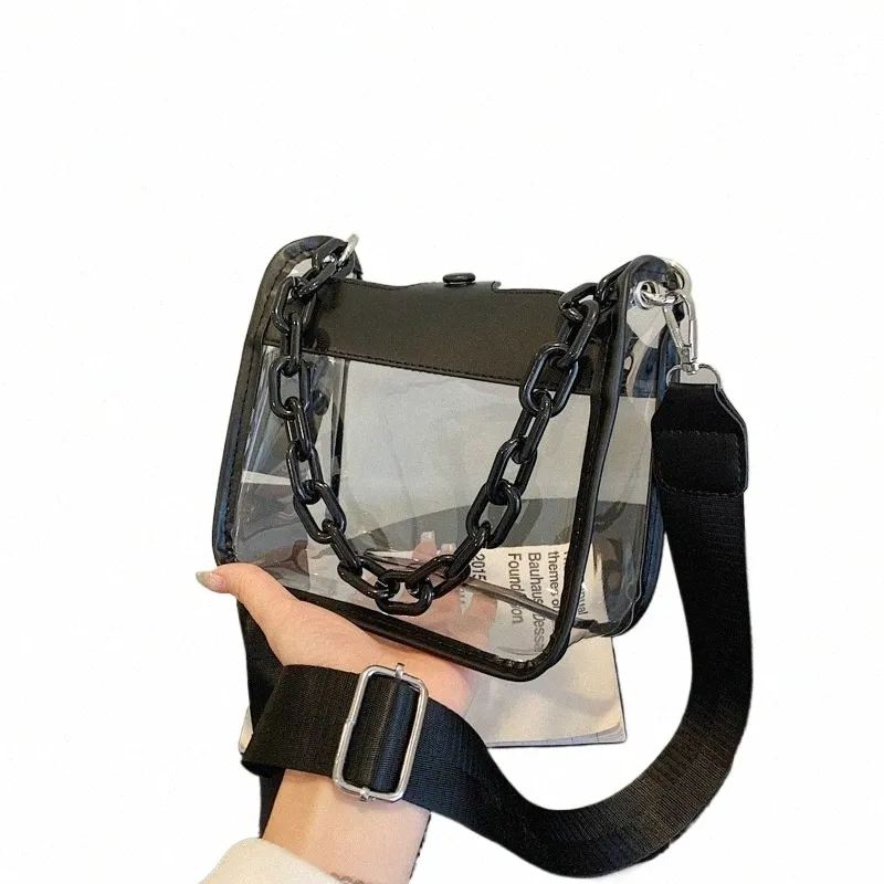Clear crossbody bag with chain strap hotsell