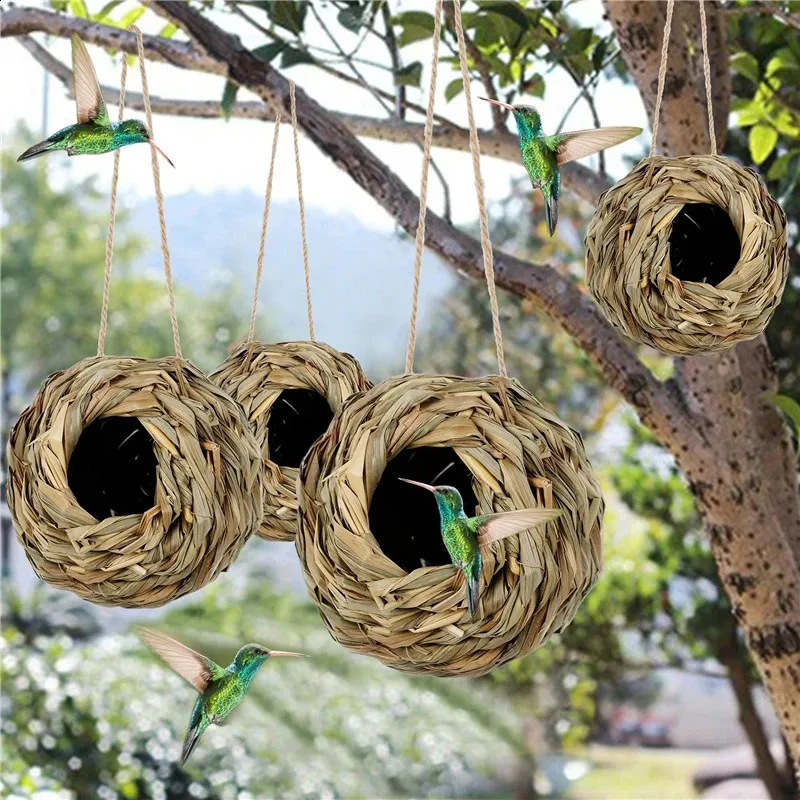 Birds Nest Bird Cage Grass Spherical Hummingbird Nest Outdoor ...