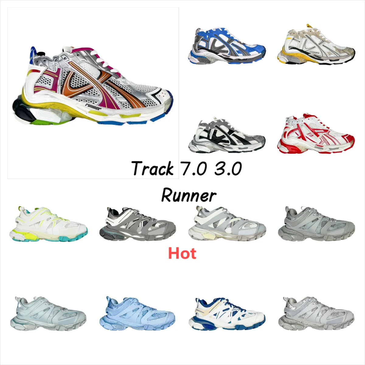 Designer Track Sneakers: Black, Green, Burgundy, Purple, Yellow, White ...