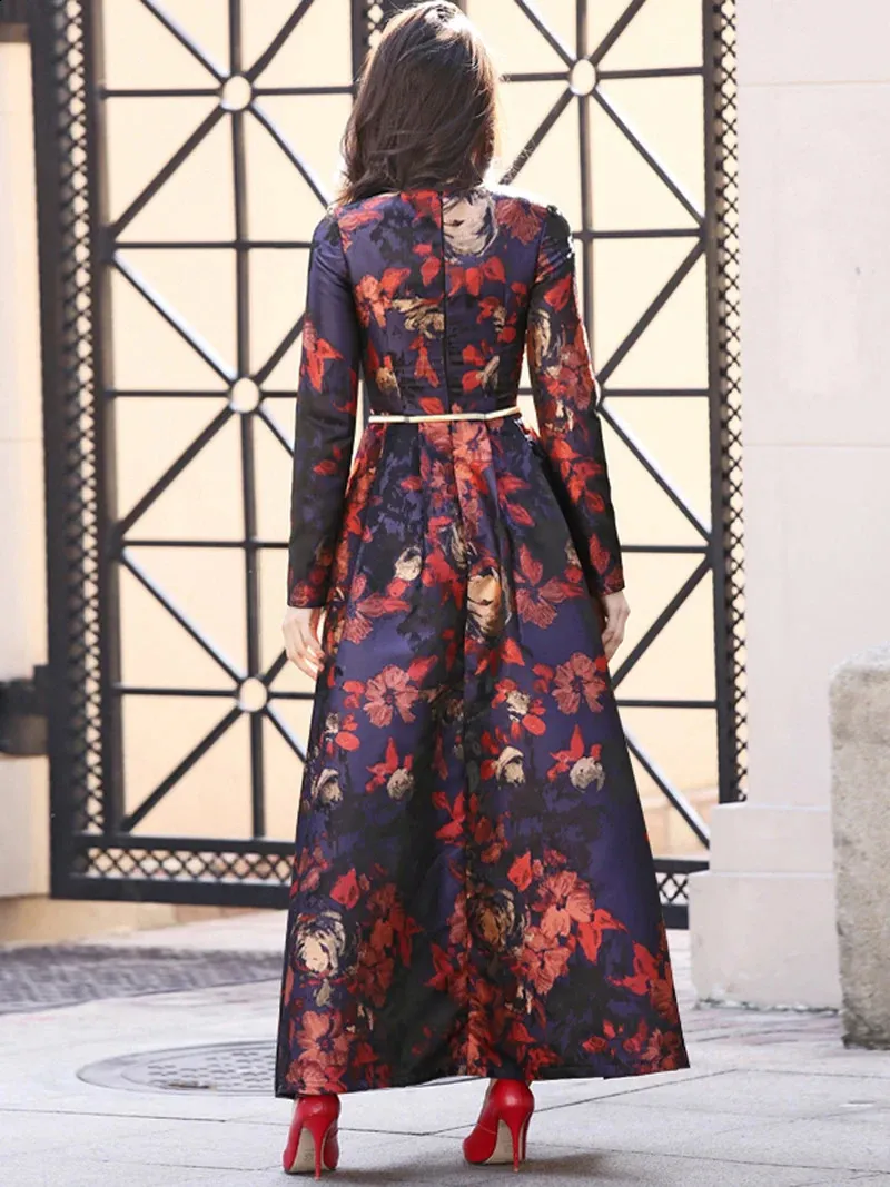 Good Quality Women Long Sleeve Maxi Dress Fall Fashion Boho Floral Jacquard  Ladies Elegant Vintage Party Clothes 240723 From 76,38 € | DHgate