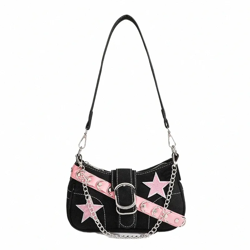 Y2K Star Belt Bag: Niche Design Pink Shoulder Bag for Women