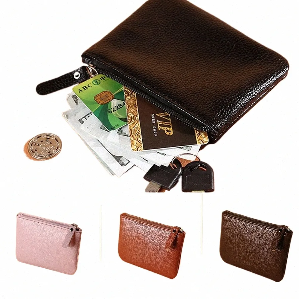 DHgate Elegant Matte PU Leather Card Holder Wallet Stylish Mini Purse with Secure Zipper for Coins and Cards Bags Luggage Accessories