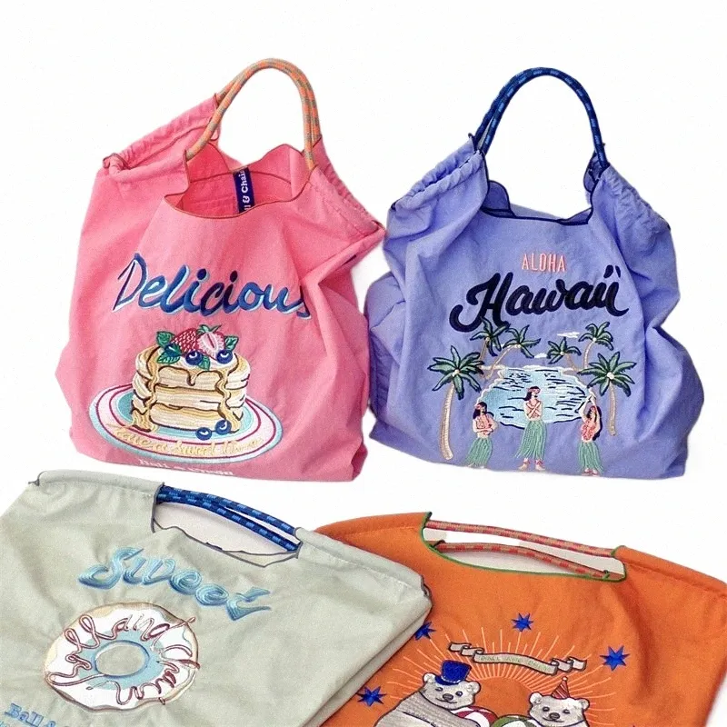 ✽✽✽オーダー専用✽✽✽ Japanese Embroidered Canvas Shoulder Bag - Kawaii Ball Chain