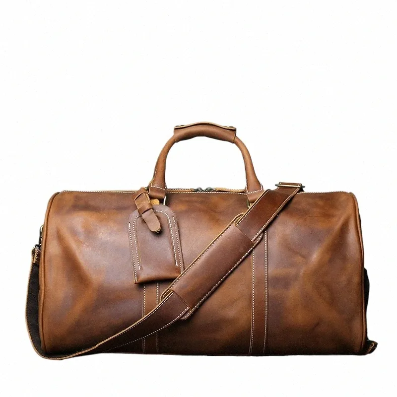 Retro Men's Hand Luggage Bag European And American Crazy Horse Leather