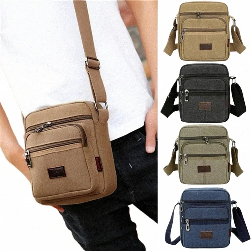 【特別送料無料！】 DHgate.com:Mens Multifunctional Bag Messenger Leather Canvas MessengerBags