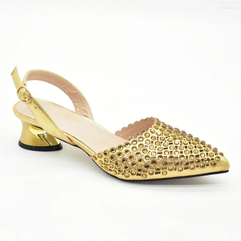 Gold Rhinestone High Heels Dress Shoes and Bag Set for Women with Buckle  Strap Closure and Hoof Heels 5-8 cm from Dhgate Dress Shoes - price 64.14
