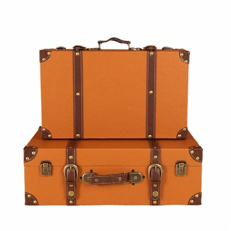 Vintage Style Storage Suitcases Decorative Wooden Boxes, Large Capacity  Organizers for Bedroom Home Decor, Rustic Travel Trunk Set