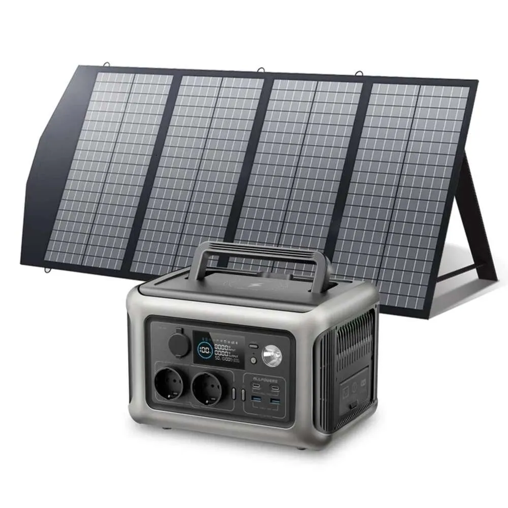 Centrale électrique Domestique Portable Noire Allpowers R600 600W 299wh LiFePO4