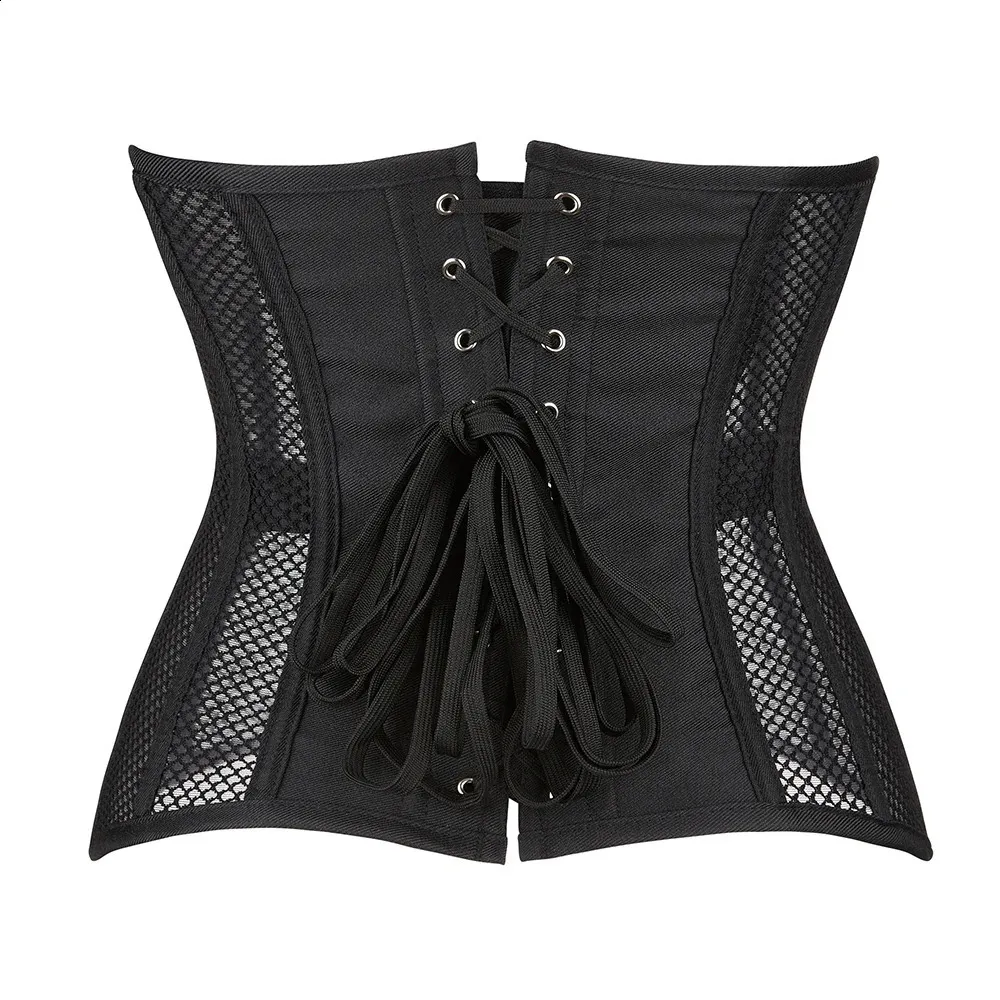Plus Size Underbust Corset Women's Waist Training Underbust Corset Steel Boned Hourglass Body Shaper, Black, XXX-Small Corset Open Bust