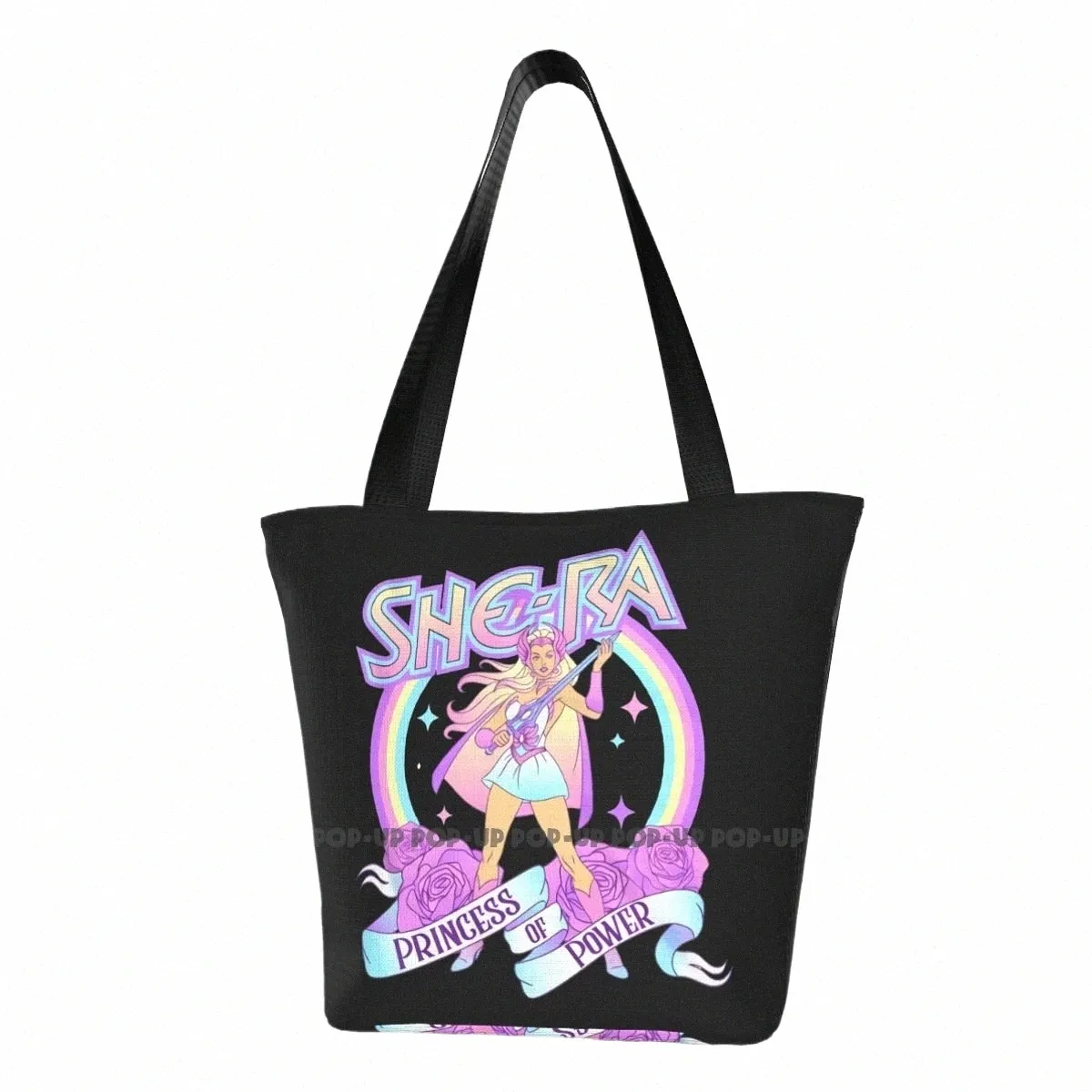 She Ra Pastel Handbags Portable PU Leather Shopping Tote Bags for Women