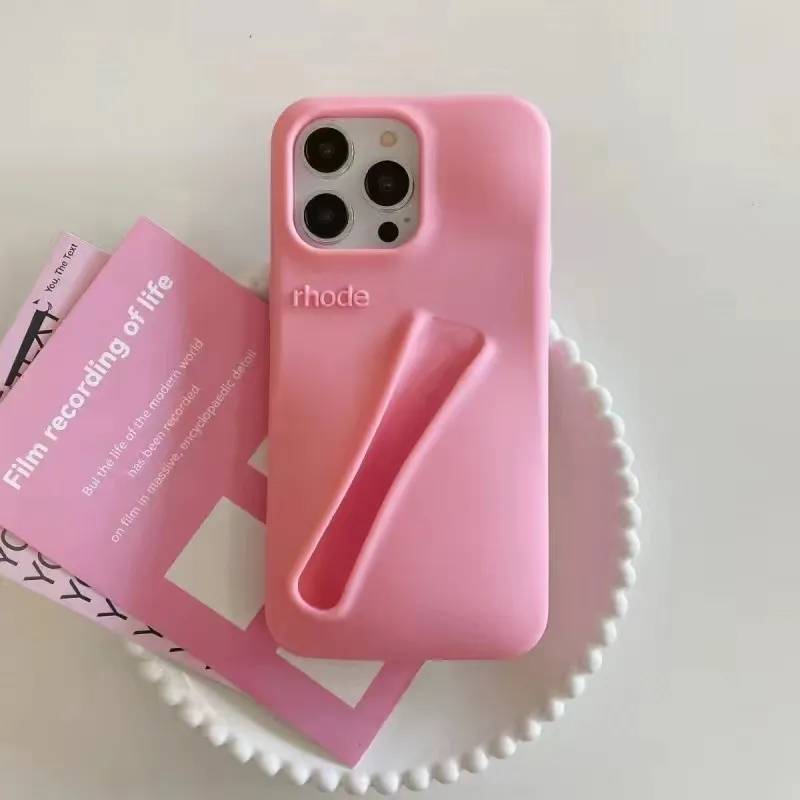 Rhode Lipstick 3D Makeup Silicone White Phone Case For Rhode Lipstick 3D Makeup Silicone White Phone Case For