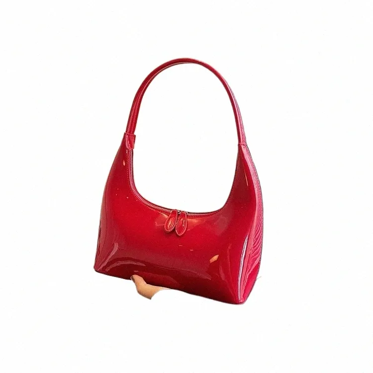 Chic Lacquered Shoulder Bag - Womens Designer Baguette
