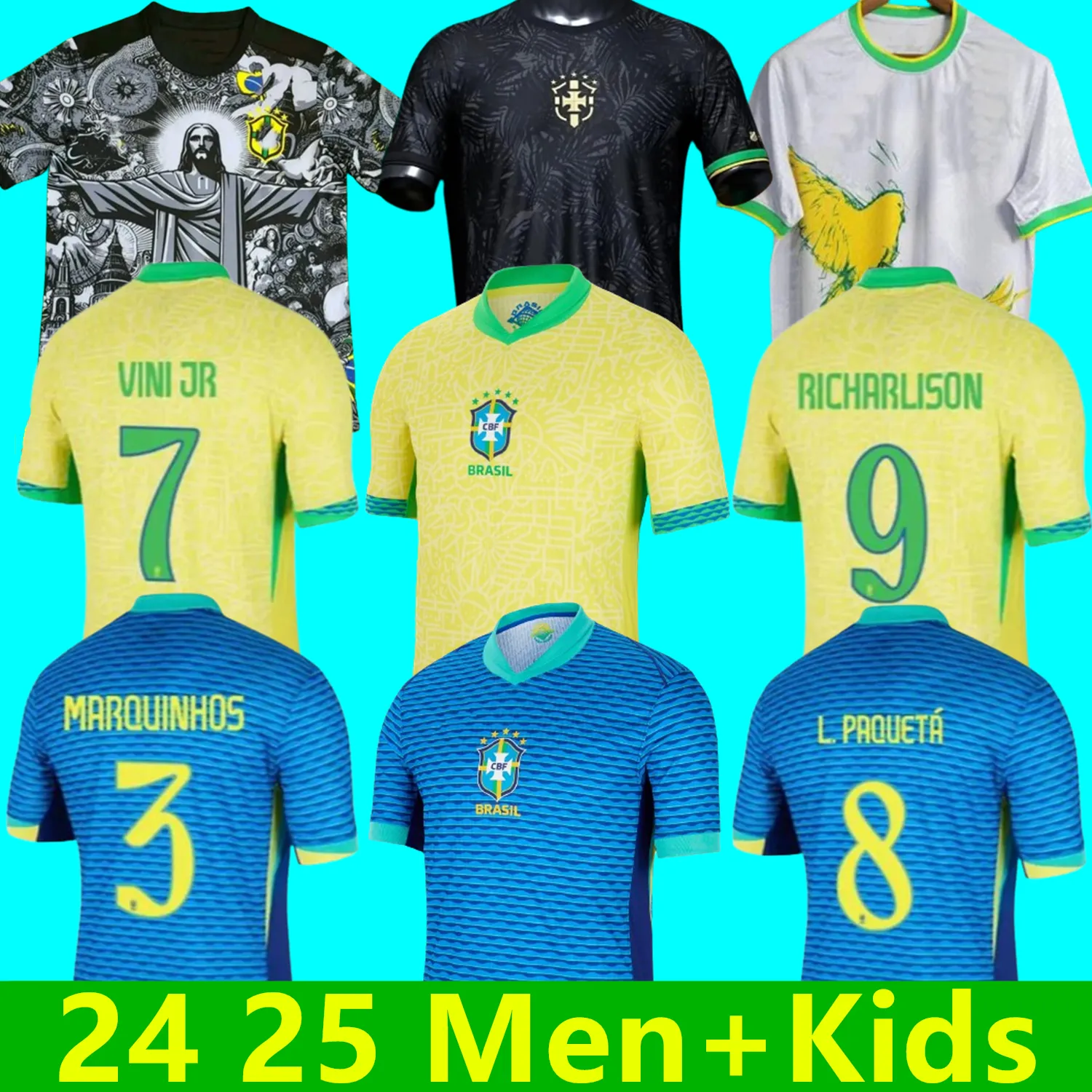 2024 Brazil Football Jersey Men's, Women's Kids' Seleção Soccer Shirt,  Yellow