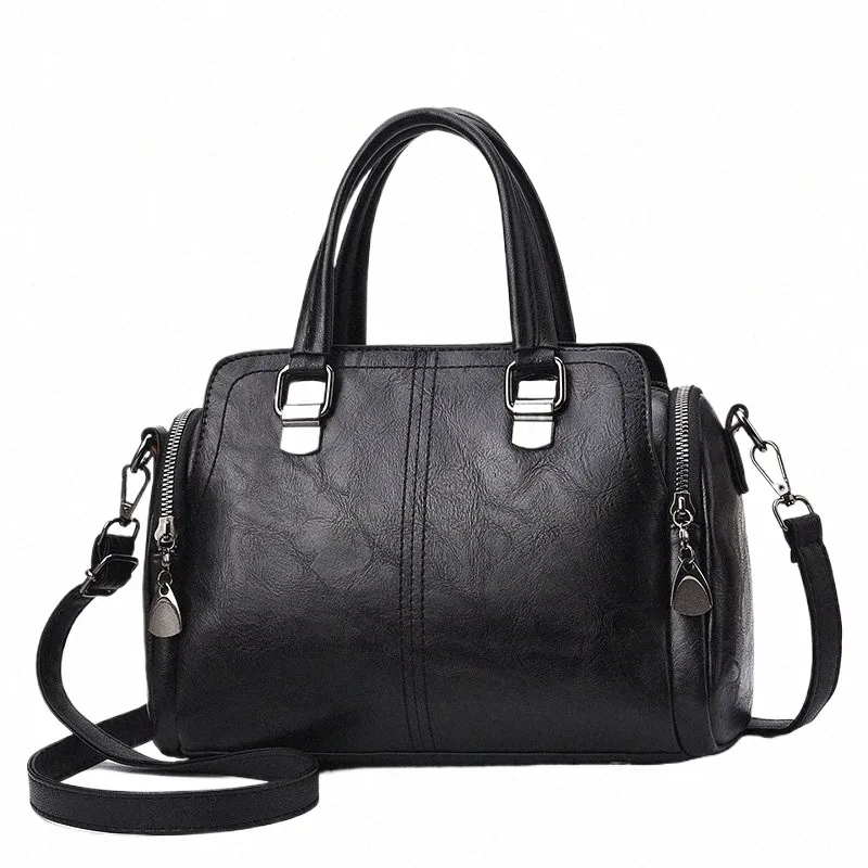 ショルダーバッグ・ポシェット BLACK LEATHER TOP HANDLE BAG DHgate.com:Top-Handle Leather Crossbody Bag: Versatile