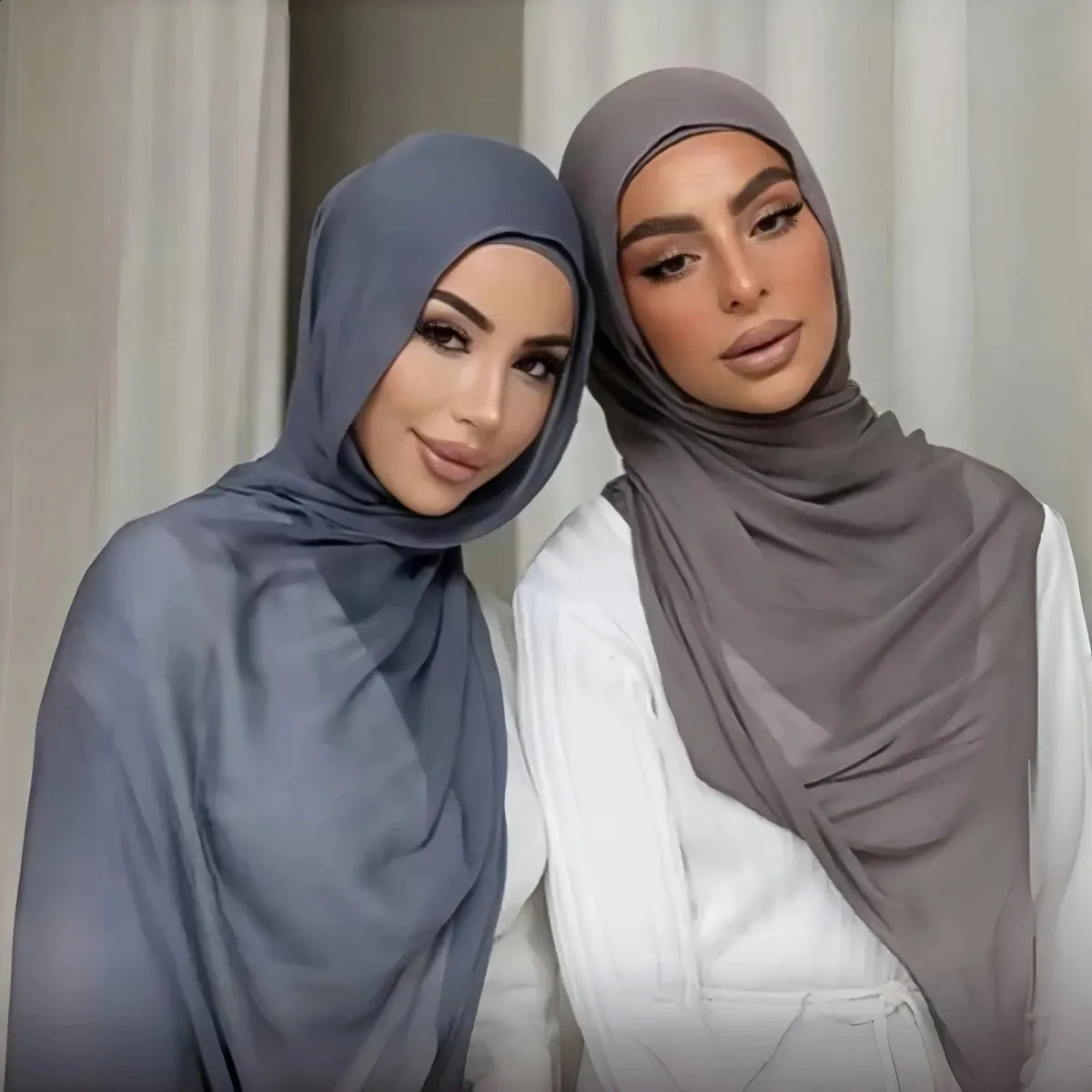 Soft Cotton Viscose Hijab Shawl Elegant Solid Colors