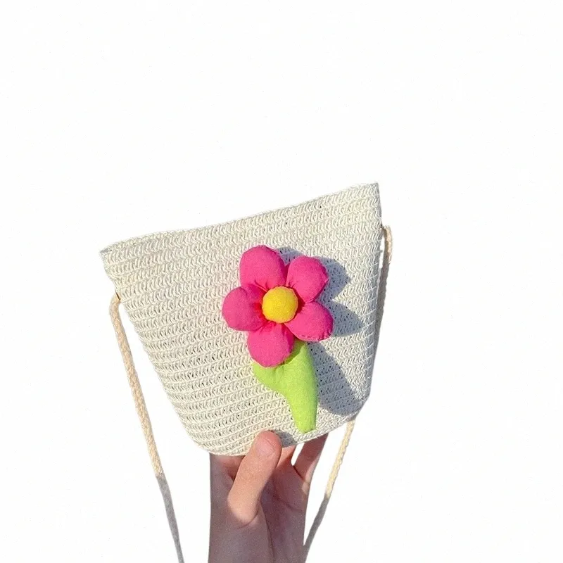 2023 Summer Girls Daisy Fr Straw Shoulder Bag With Keys And Coin Purse Cute Mini Bucket Handbag For Kids P527 From Easecarry 8.12 DHgate.Com