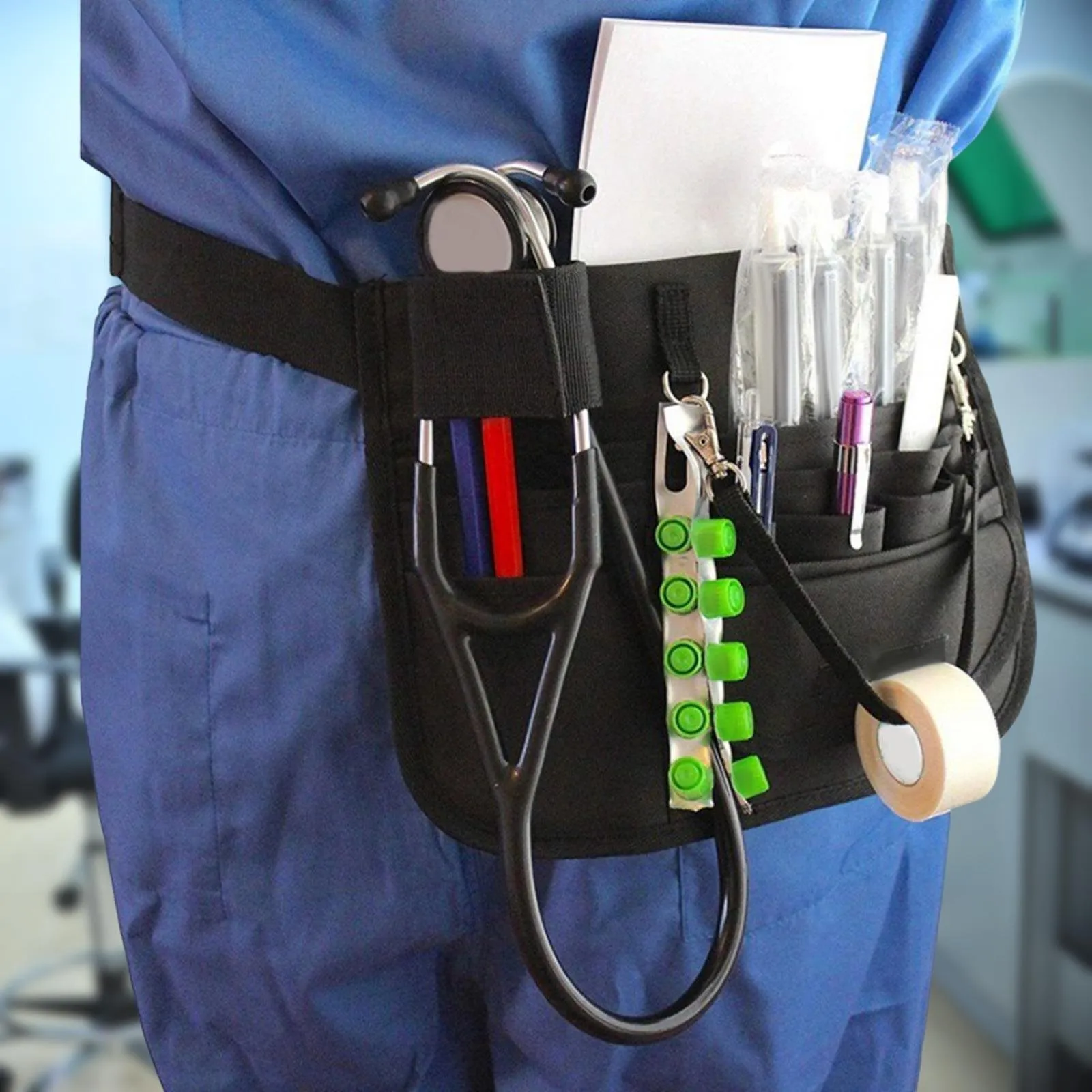 DHgate Durable Nurse Fanny Pack Multi Pocket Waist Organizer Belt with Carabiner for Nurses Medical Supplies Bags Luggage Accessories