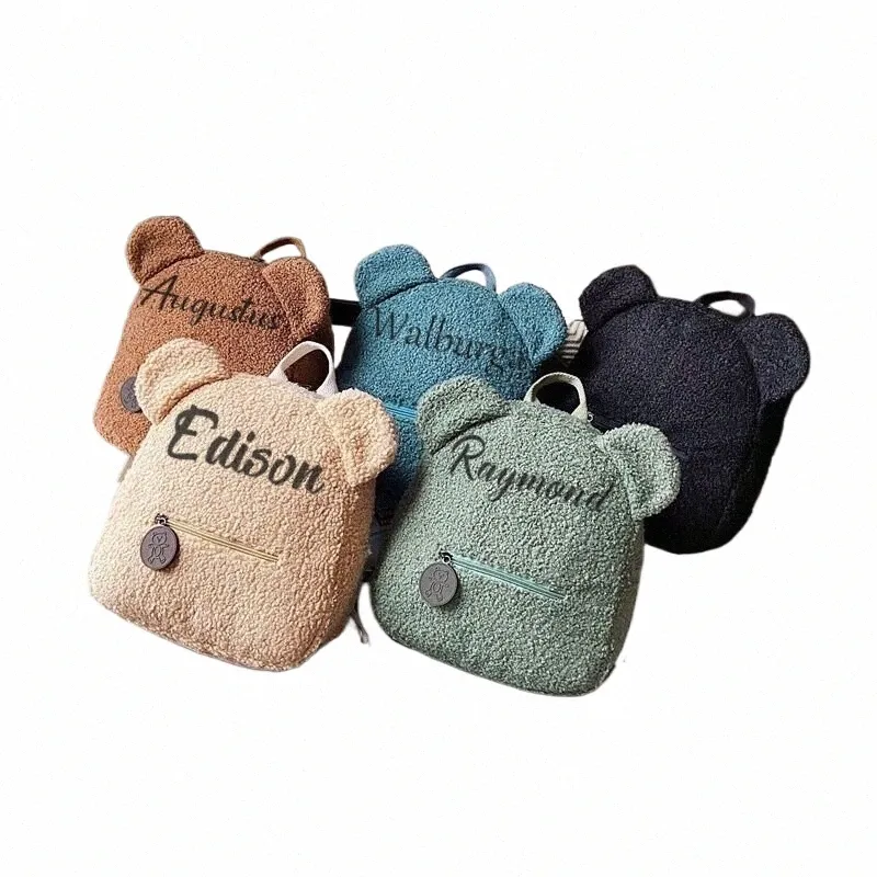 Personalized Plush Backpack for Girls Cute Bear Bunny Design