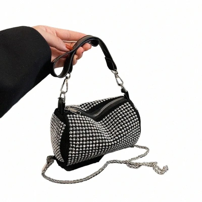 New Ladies Rhineste Handbags Shining Rivet Clutch Party Shoulder Bag Purse Female Crossbody Bags Chain Crystal Bost Bag E93O From 28 94 DHgate