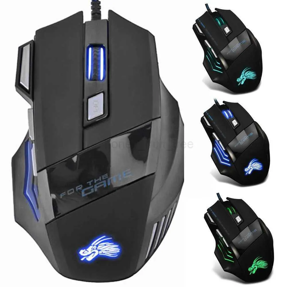 7-Color Backlit Wired Gaming Mouse: Adjustable 5500 DPI Optical ...