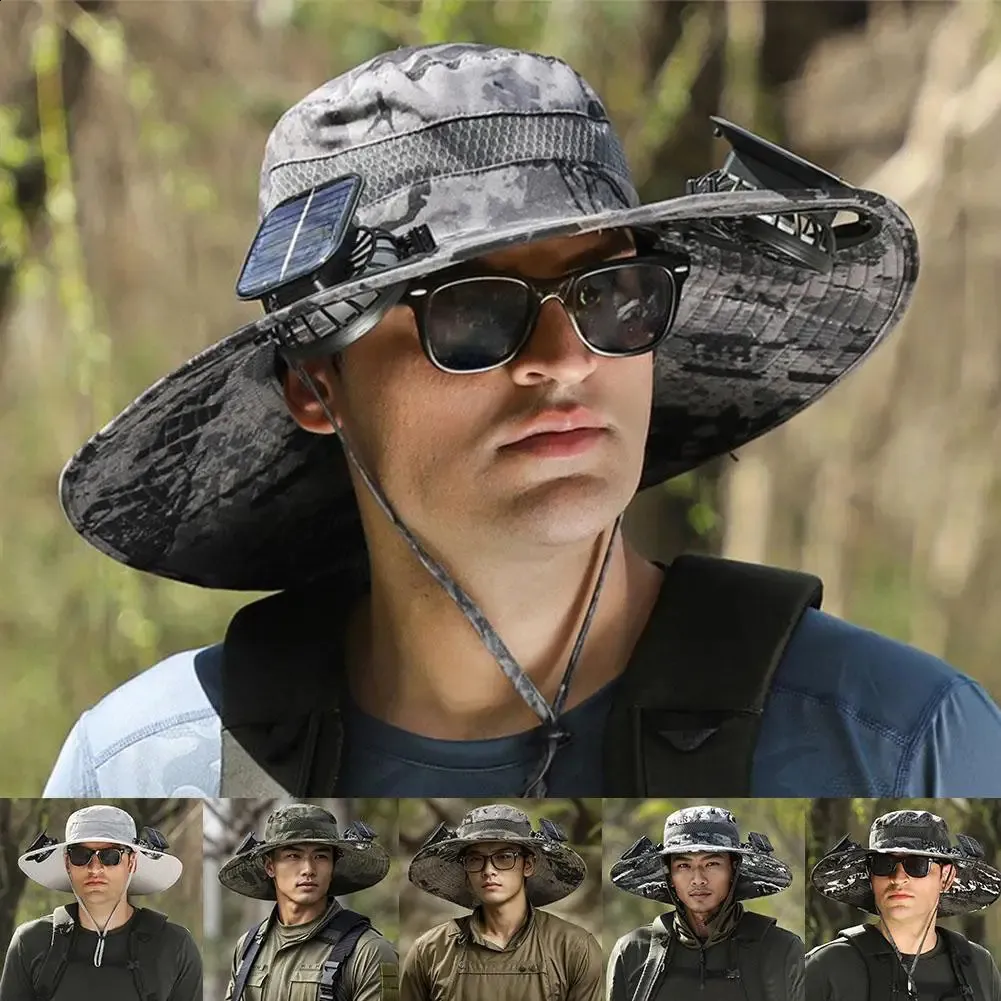 thumbnail image 2 of Solar Fan Hat ViCUULY S Solar Power, USB Charging Solar Powered Fan Hat Great For Men Women Outdoor Fishing Camping (Black Hat With Fan 2 of 12