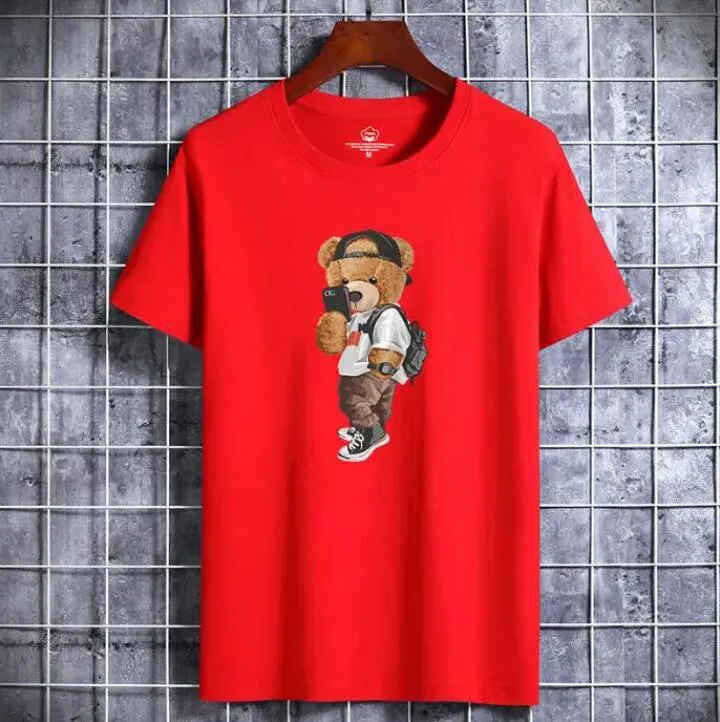 Womens Graphic T Shirt With Bear Design Casual Short Sleeve