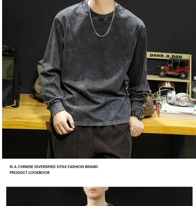鶏舎 / WASHED HEAVY WEIGHT LONG SLEEVE Heavyweight Cotton Long Sleeve: Vintage Wash, Unisex Fit