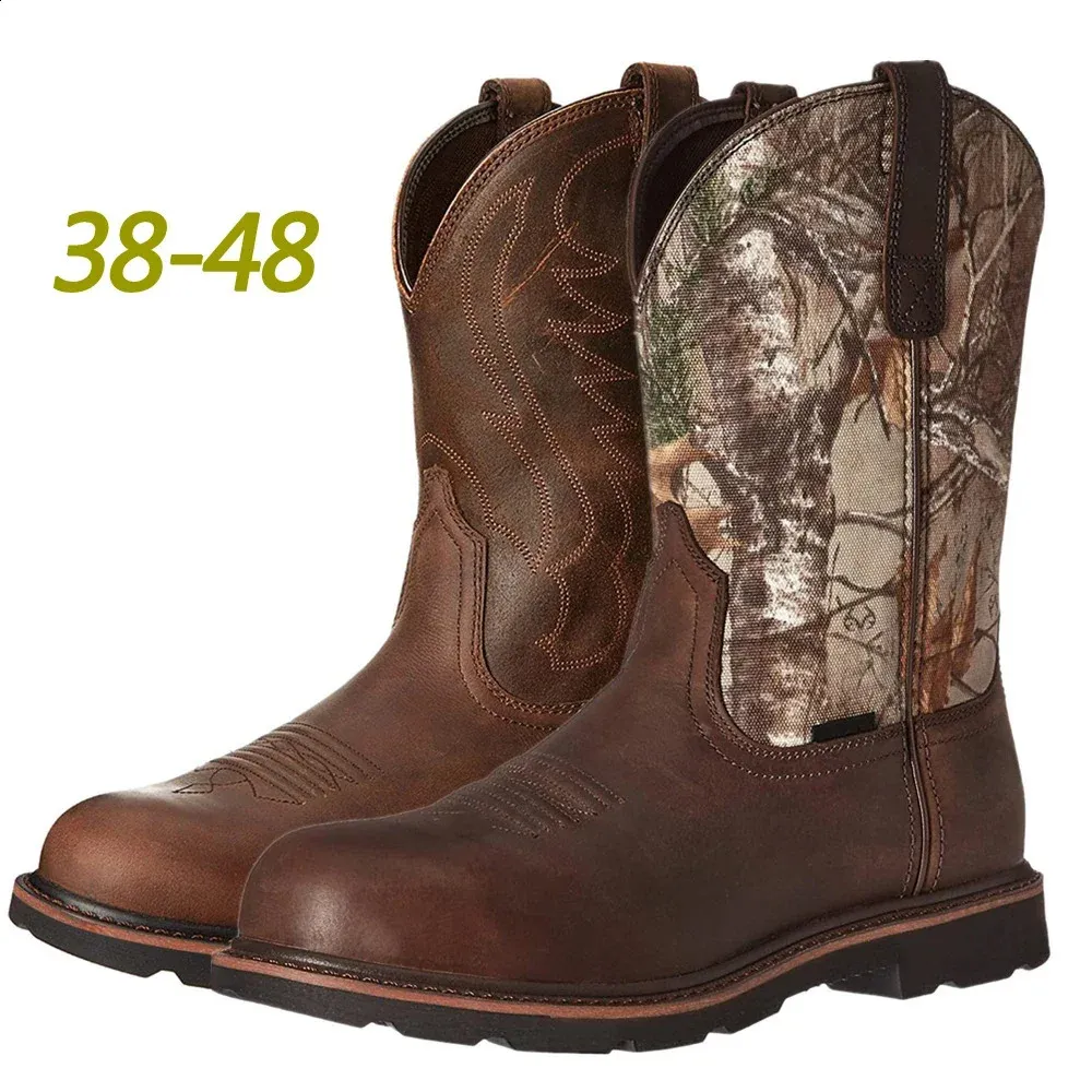 Stivali Da Cowboy Uomo Autunno Inverno - Ricamati, Punta Appuntita, Tacco 4,5 Cm, Pelle PU, Taglie EU 38-48
