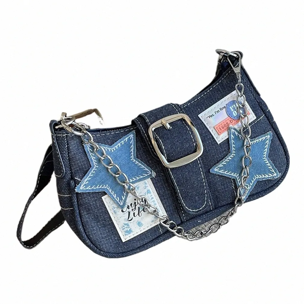 バッグ Y2K denim vintage shoulder bag mode 00s DHgate.com:Y2K Denim Star Hobo Bag - Vintage Shoulder Bag