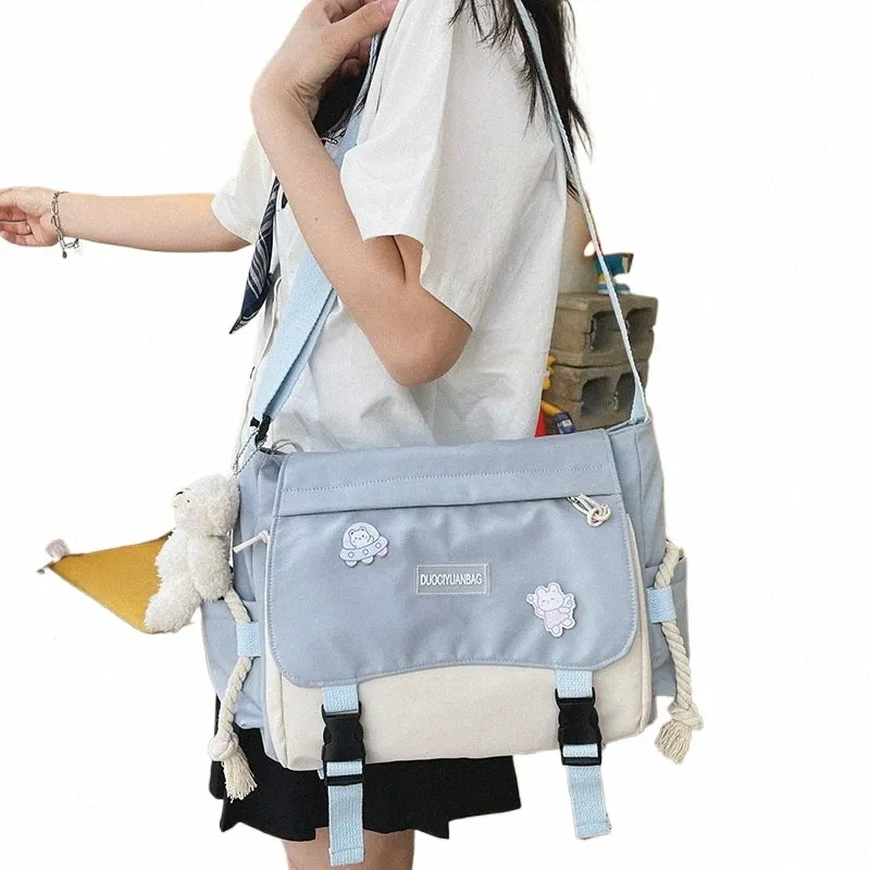 Korean Fashion Casual Large Capacity Student School Bags for Teenage Girls  Menger Handbag Shoulder Bag Crossbody Bag