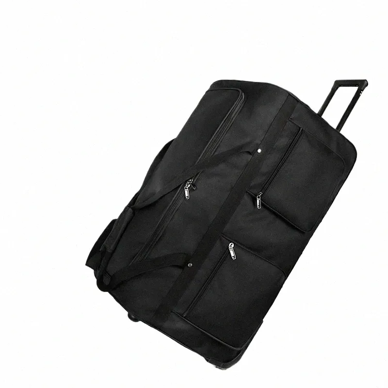 Large Capacity Rolling Travel Bag Wheeled Suitcase, Waterproof