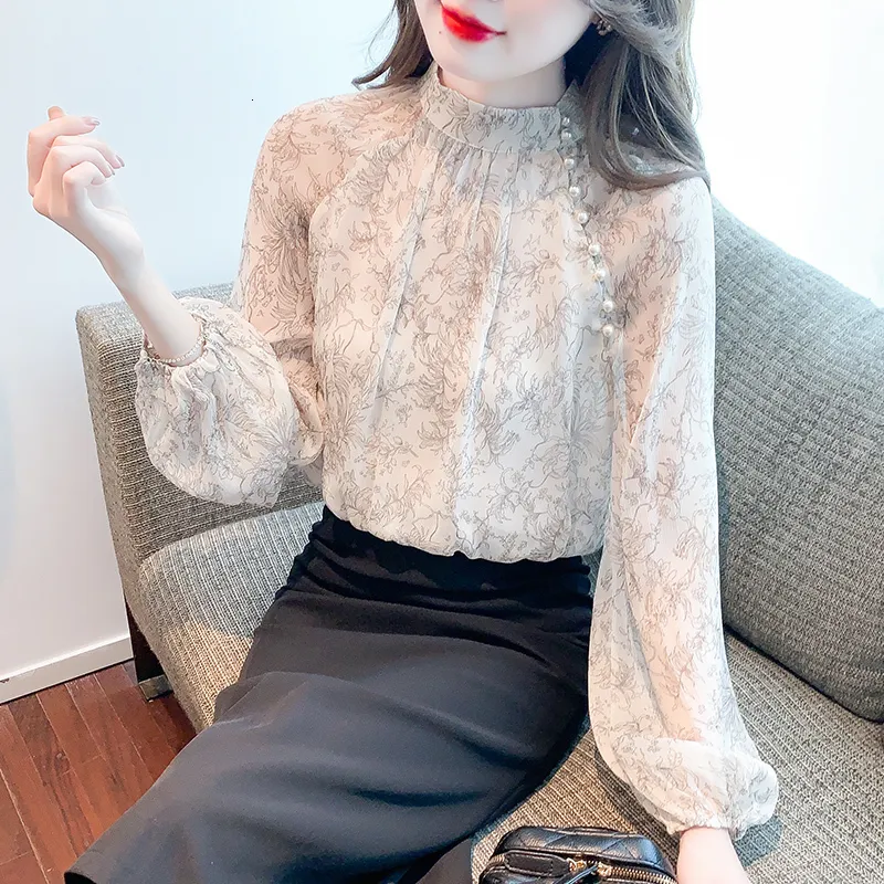 Elegant See-Through Ruffle Lotus Leaf Collar Blouses Elegant See-Through Ruffle Lotus Leaf Collar Blouses