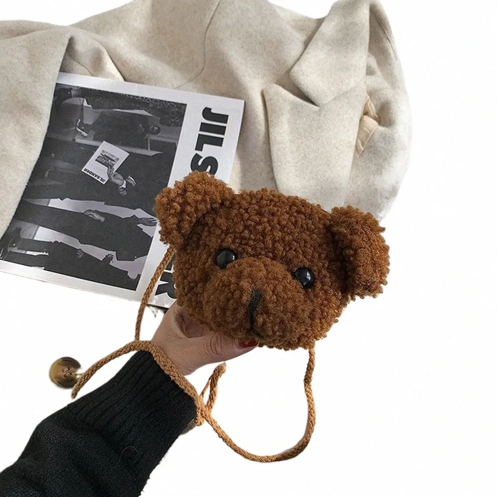 Cute Bear Plush Shoulder Bag for Girls Kids Cartoon Crossbody Purse,  Kawaii Stuffed Animal Bag, Stylish Mini Messenger Bag